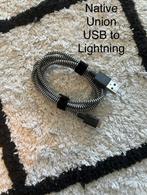 Heel goed zwart wit Native Union oplader USB > Lightning 1m, Ophalen of Verzenden, Zo goed als nieuw, Apple iPhone