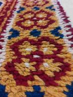 Vintage handgeknoopt smyrna kleed rood blauw 90/68, Huis en Inrichting, Stoffering | Tapijten en Kleden, Gebruikt, Etten-Leur