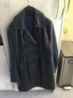 Lange leren jas, Kleding | Dames, Jassen | Winter, Maat 38/40 (M), Blauw, Ophalen of Verzenden, Gedragen