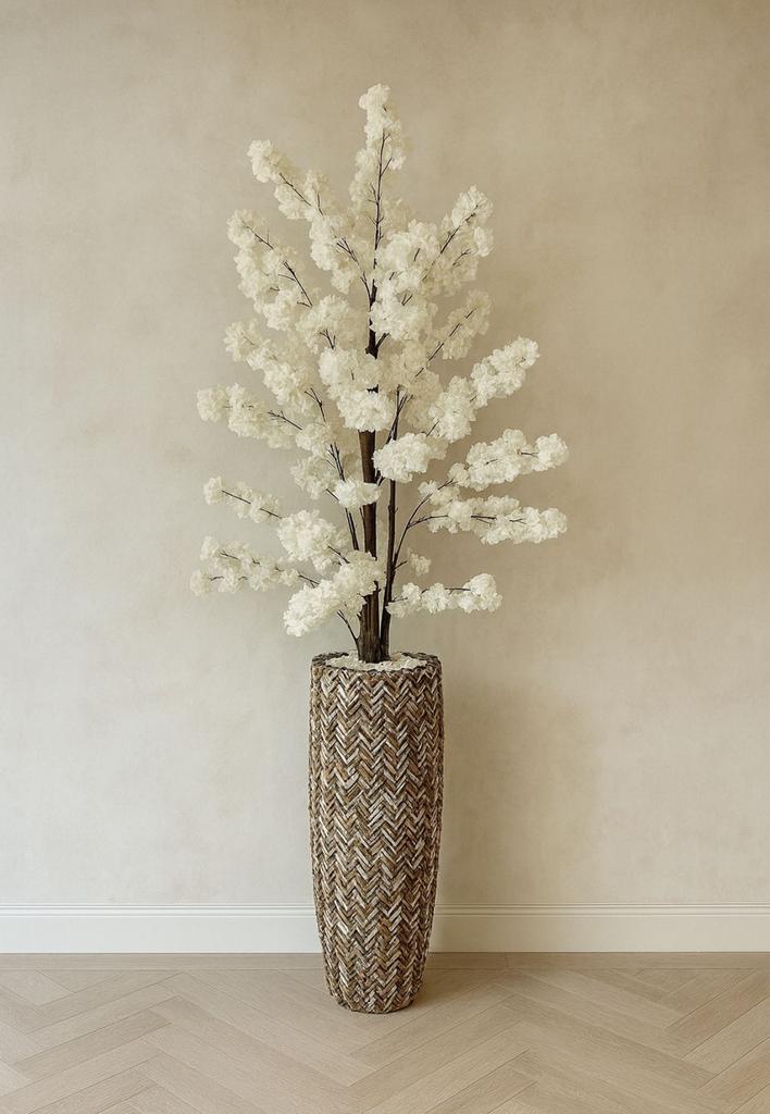 Schelpenvazen met bloesem, Huis en Inrichting, Woonaccessoires | Vazen, Ophalen of Verzenden, Zo goed als nieuw