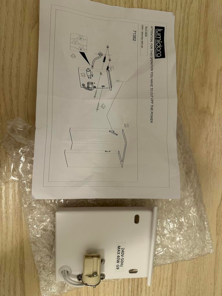 Muurlamp bevestiging Lumidora 71352 (excl. lampenkap), Ophalen, Nieuw, Metaal