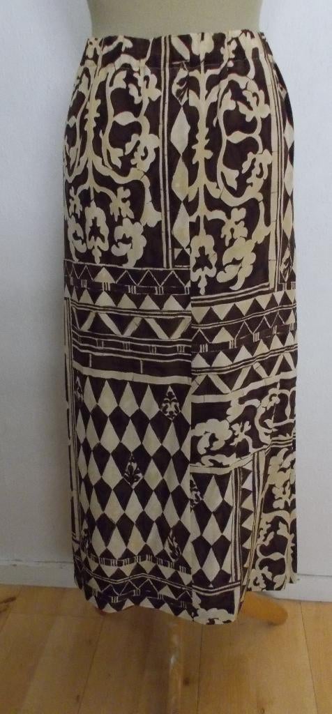 Mooie 100% silk/seta batik look maxi rok van Persona! 50, Bruin, Verzenden, Maat 46/48 (XL) of groter, Zo goed als nieuw
