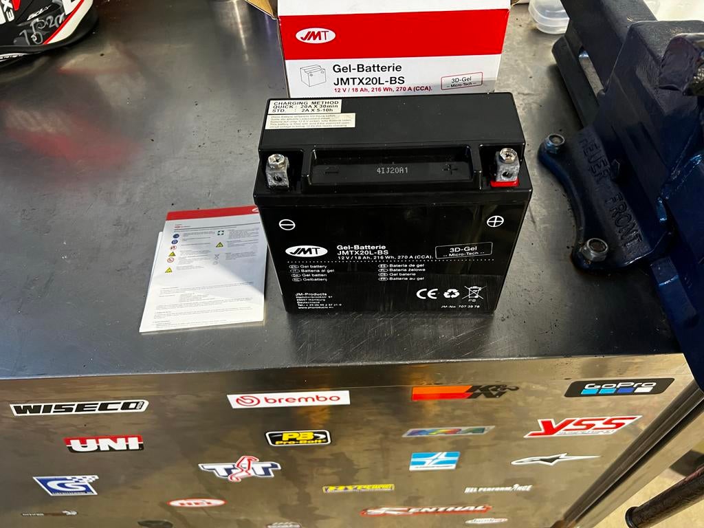 JMT Gel-Batterie JMTX20L-BS motoraccu, Motoren, Ophalen of Verzenden, Gebruikt