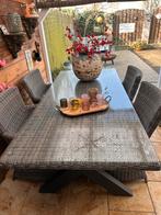Tuinset met 6 stoelen en grijze kussens €450,-, Tuin en Terras, Ophalen