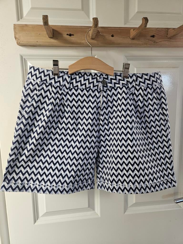 Trent one korte broek retroprint mt 42, Kort, Blauw, Maat 42/44 (L), Ophalen of Verzenden