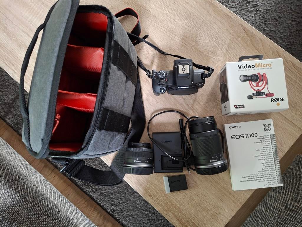 Canon EOS R100 systeemcamera met twee lenzen, Ophalen of Verzenden