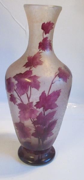 grote art deco acid etched vaas Legras Rubis design 38, Verzenden