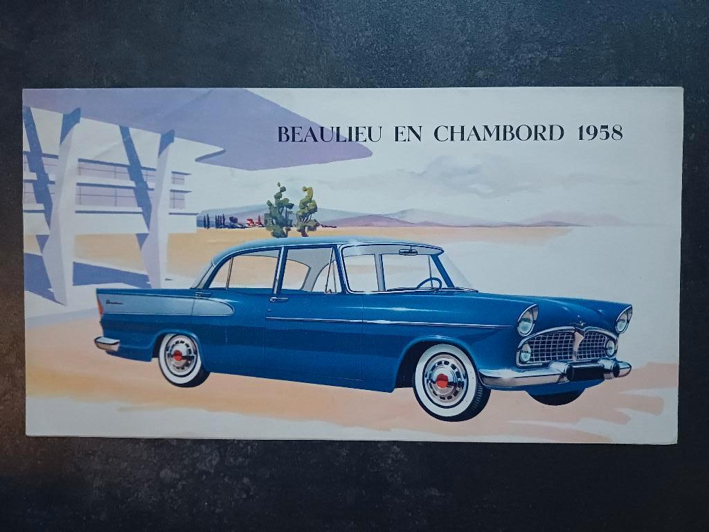 Simca Beaulieu / Chambord brochure uit 1958, Boeken, Ophalen of Verzenden, Gelezen, Overige merken