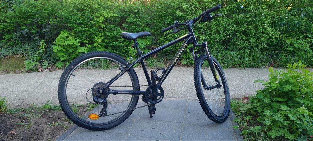 Rockrider mountainbike, zwart met gele details, Fietsen en Brommers, Fietsen | Mountainbikes en ATB, Minder dan 45 cm, Ophalen of Verzenden