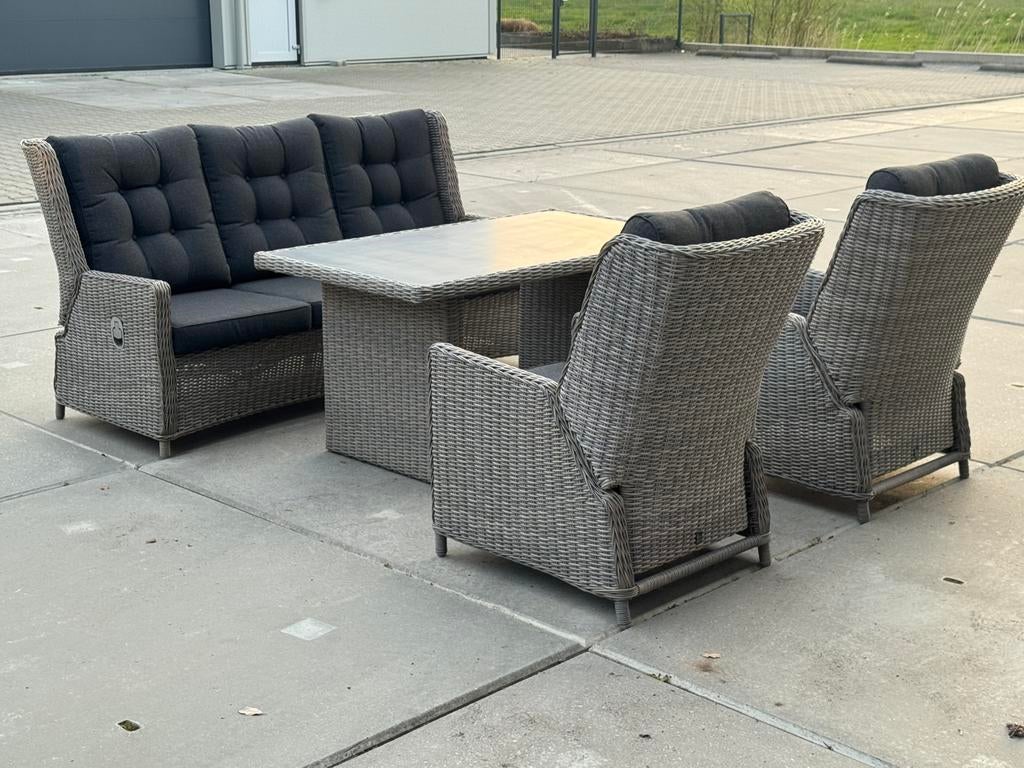 Diningset verstelbaar ZGAN van Intratuin, Ophalen of Verzenden, Zo goed als nieuw, Wicker, Bank