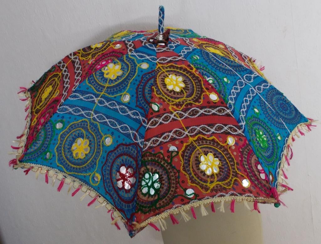 Oosterse strand/festival/flaneer schaduw kleine paraplu, Sieraden, Tassen en Uiterlijk, Paraplu's, Verzenden, Zo goed als nieuw