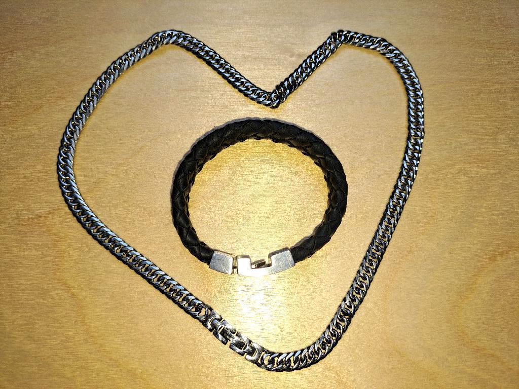 Armband en zilveren ketting, Sieraden, Tassen en Uiterlijk, Kettingen, Ophalen of Verzenden, Zo goed als nieuw, Overige kleuren