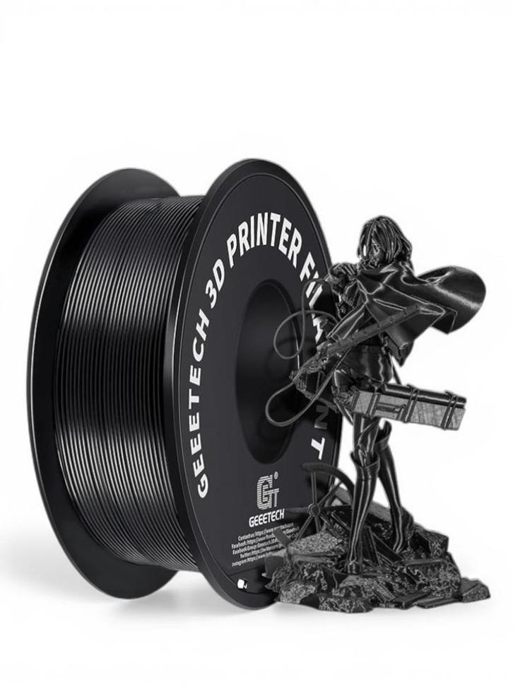 GEEETECH PLA Silk Zwart Filament 1 kg 3D-printer  1,75mm, Computers en Software, 3D-printerbenodigheden, Nieuw, Ophalen of Verzenden