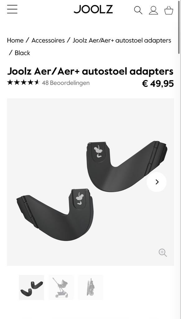 Joolz Aer/Aer+ Maxi Cosi autostoel adapters - Nooit gebruikt, Nieuw, Ophalen of Verzenden, Met autostoeltje, Kinderwagen