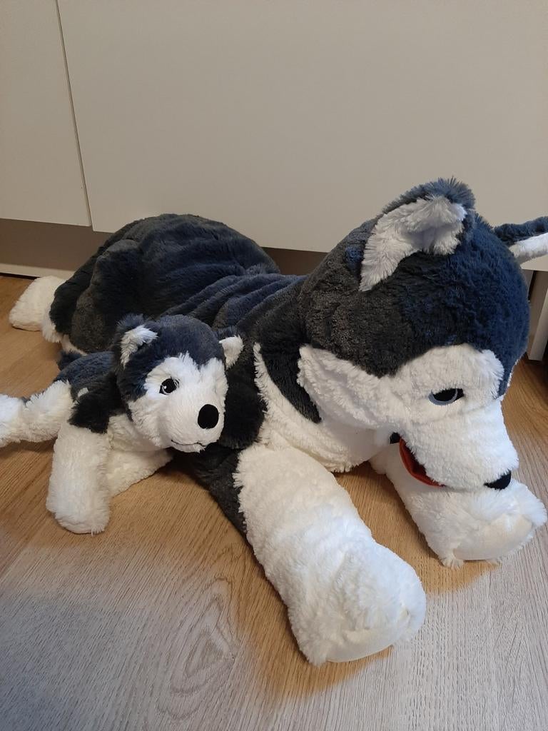 IKEA husky knuffel met puppy, Ophalen of Verzenden