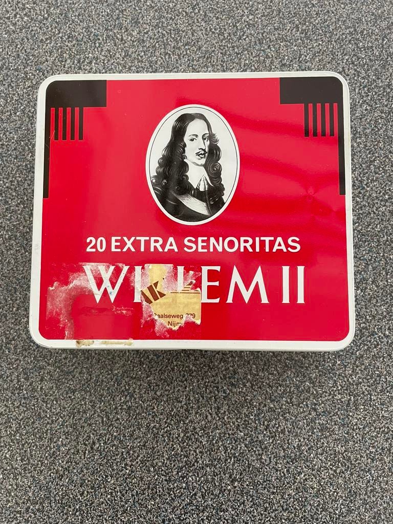 Willem 2 sigarendoosje, Verzamelen, Rookartikelen, Aanstekers en Luciferdoosjes, Ophalen of Verzenden, Zo goed als nieuw, Tabaksdoos of Verpakking
