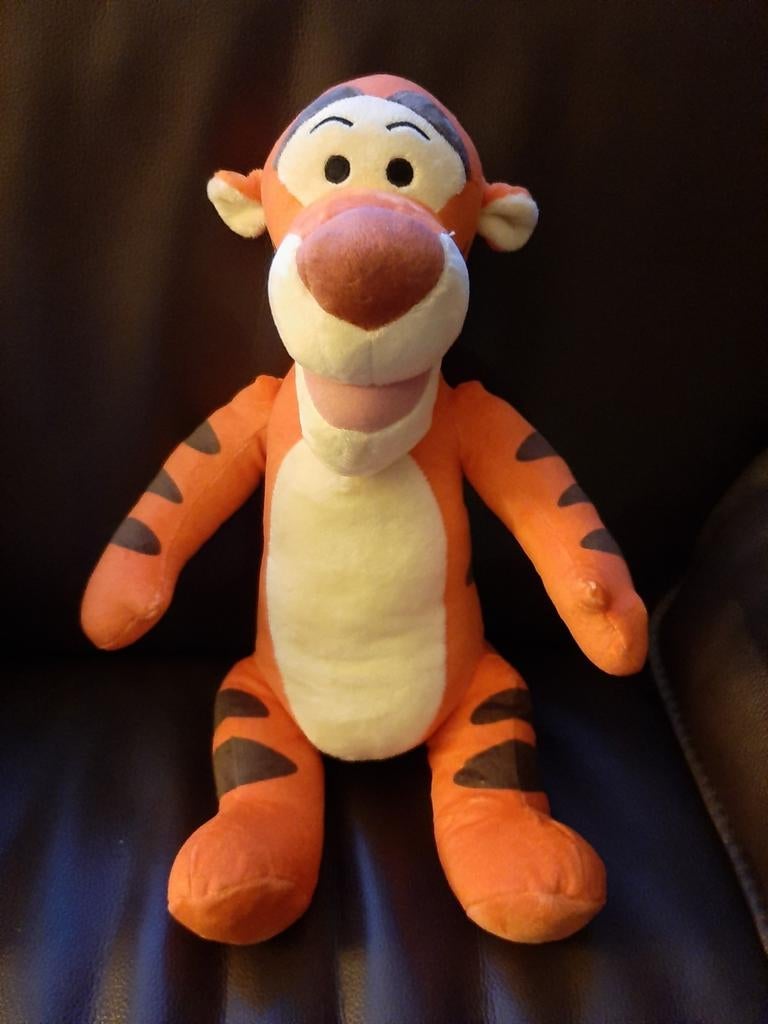 Tijgertje knuffel Disney Winnie de Poeh met geluid, Oranje, Disney, Ophalen of Verzenden, Zo goed als nieuw