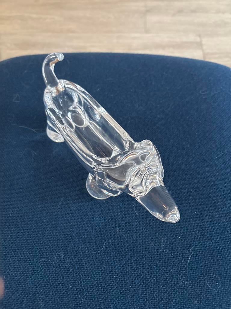 Kristallen Teckel - Decoratief Glazen Hondje, Antiek en Kunst, Antiek | Glas en Kristal, Ophalen of Verzenden