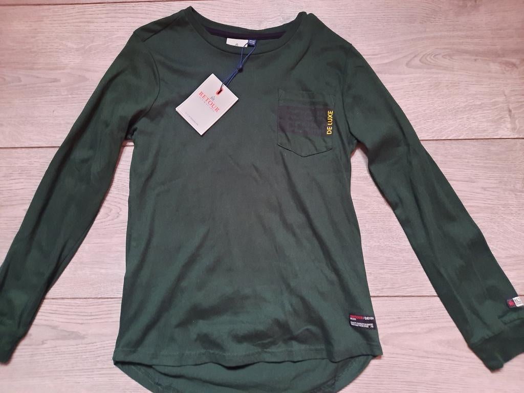Nieuw! Retour shirt longsleeve groen maat 146 / 152, Kinderen en Baby's, Kinderkleding | Maat 146, Nieuw, Ophalen of Verzenden