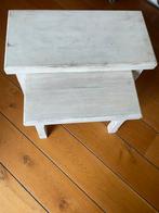 2 brocante bijzettafels, zo goed als nieuw, Ophalen, Zo goed als nieuw