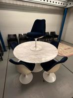 Vintage 1970 Saarinen marmeren tafel met 6 Knoll stoelen, Ophalen, Rechthoekig, 100 tot 150 cm, 50 tot 100 cm