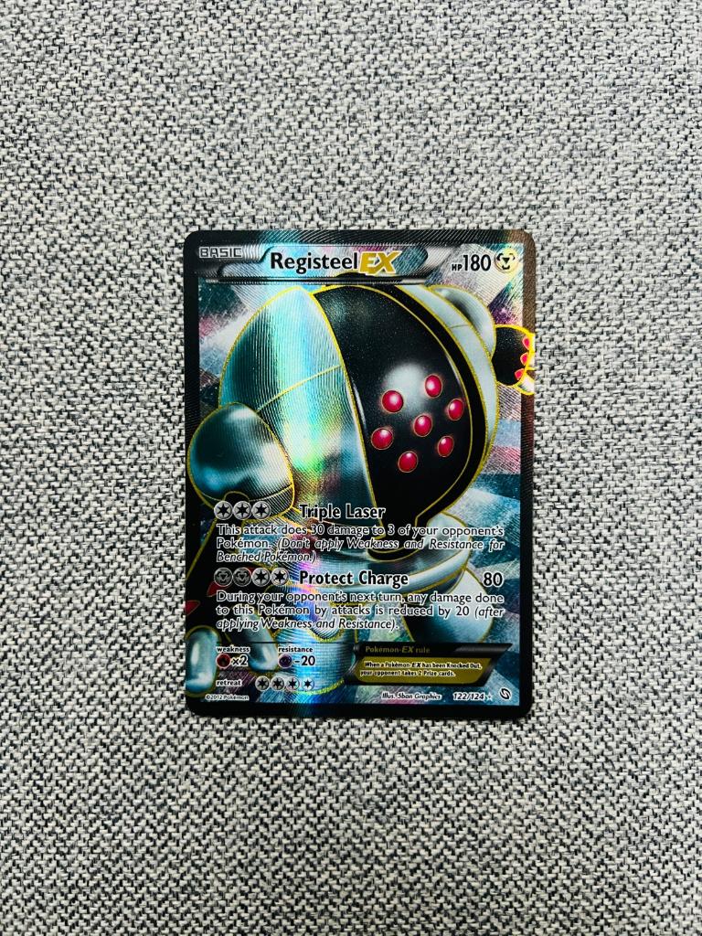 Registeel EX 122/124 Holo Dragons Exalted Full Art Pokemon, Verzenden, Zo goed als nieuw, Losse kaart, Foil