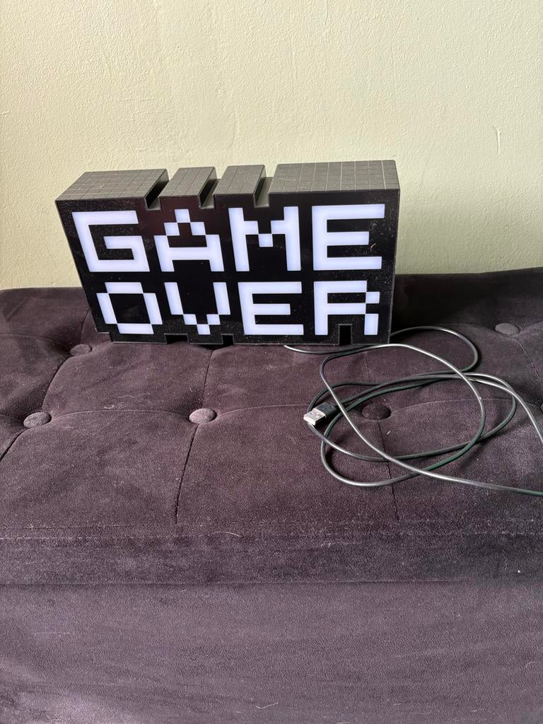 Game Over Lamp - Ideaal voor Kinder- of Gamekamer, Ophalen of Verzenden, Zo goed als nieuw