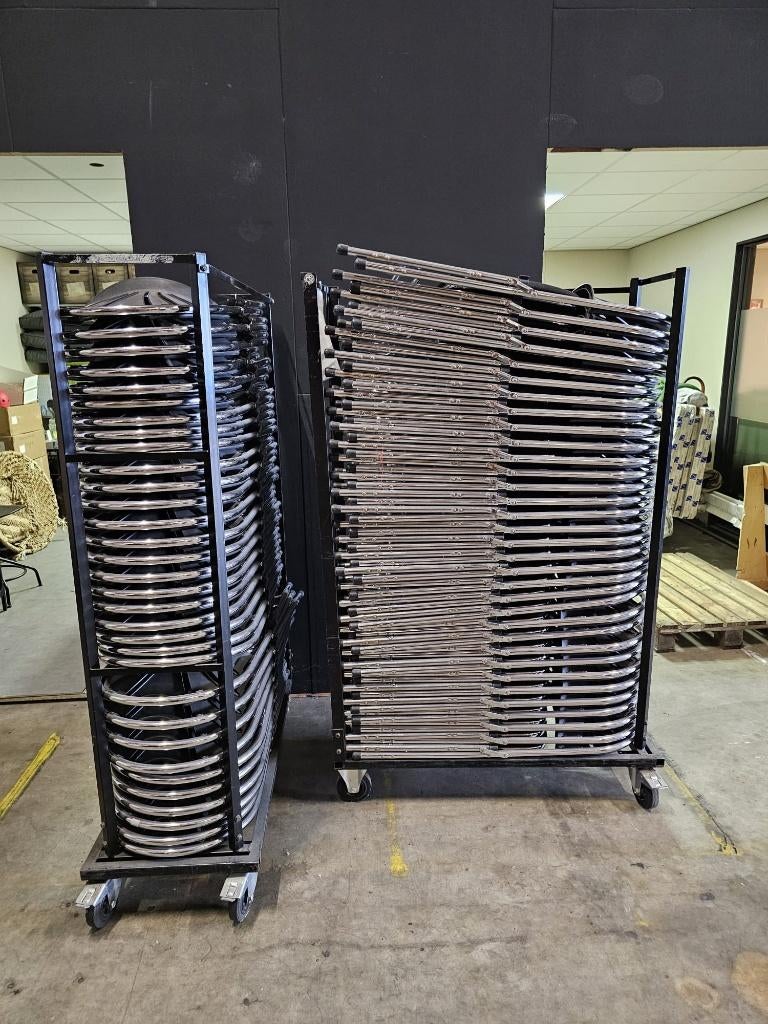 luxe klapstoelen PER COMPLETE KAR, Stof, Zwart, Ophalen of Verzenden, Zo goed als nieuw