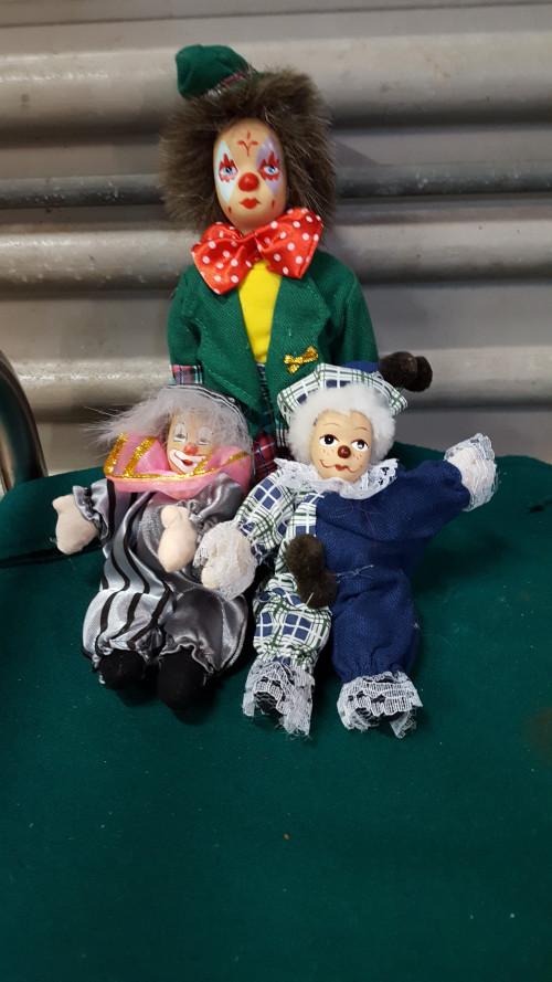 clownspoppen 3  stuks, Verzamelen, Ophalen of Verzenden, 'T Olde Gre-j, Info@toldegrej.nl, Endepoelstraat 20f Didam