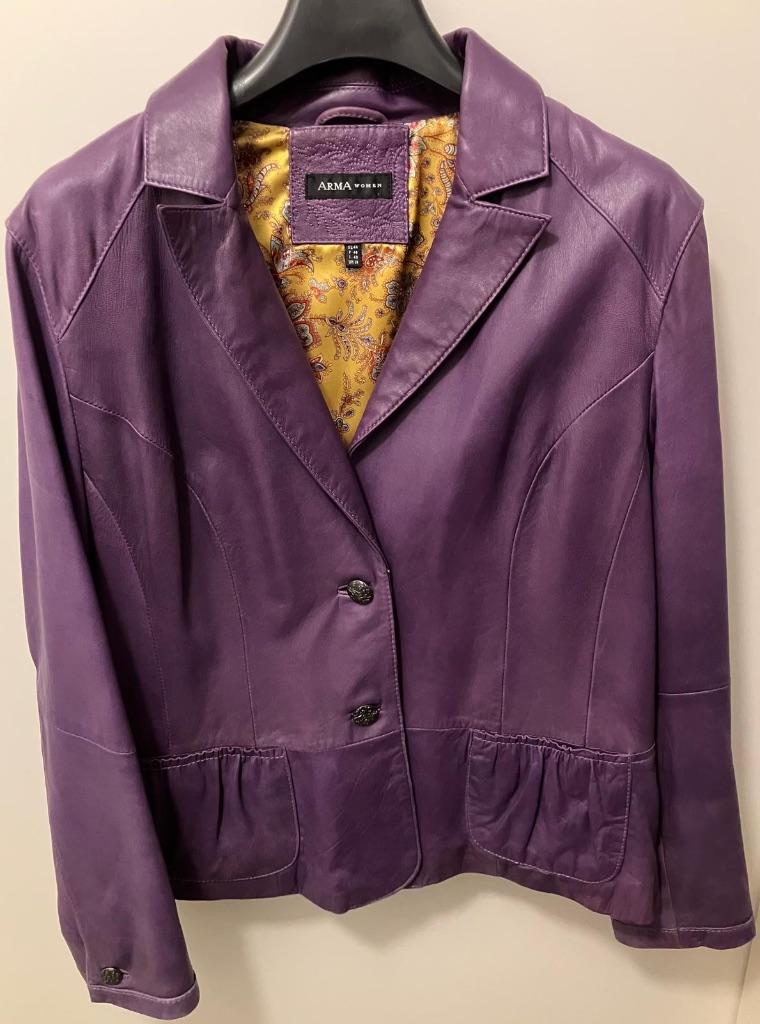Paarse leren damesjas van het merk Arma maat 44, nieuwstaat!, Maat 42/44 (L), Ophalen of Verzenden, Zo goed als nieuw, Paars
