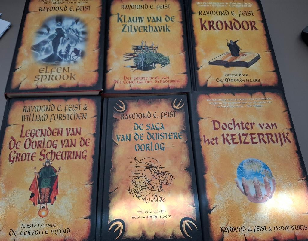 8x Raymond E. Feist oa: Krondor, Houtjongen, Elfensprook, Ophalen of Verzenden, Gelezen, Raymond E. Feist