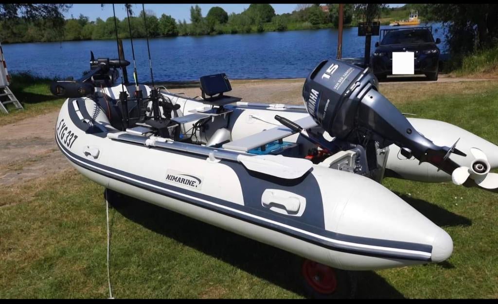 Rubberboot Nimarine + Yamaha F15 compleet, Watersport en Boten, Aluminium, Gebruikt, Benzine, Minder dan 70 pk
