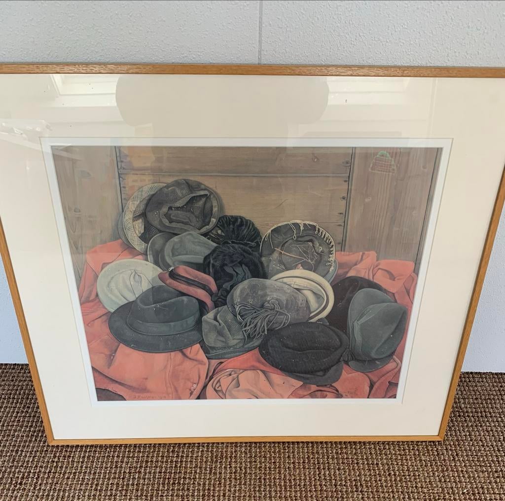 Jopie Huisman Schilderij - Hoeden in Kist (1978), Antiek en Kunst, Kunst | Schilderijen | Klassiek, Ophalen