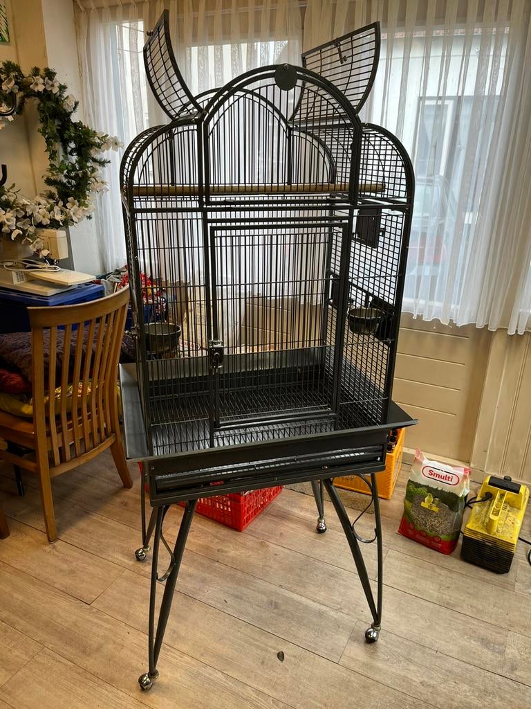 Papegaai parkiet kooi, Dieren en Toebehoren, Vogels | Hokken en Kooien, Ophalen, Gebruikt, Metaal, Vogelkooi
