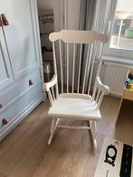 Witte houten schommelstoel, Huis en Inrichting, Stoelen, Ophalen, Gebruikt, Wit, Eén