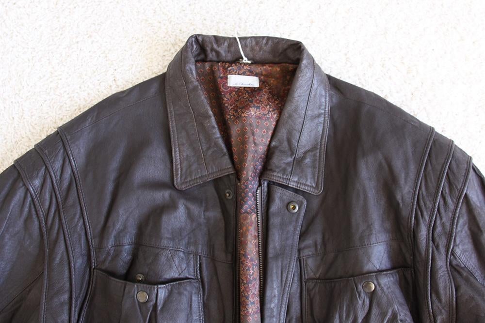 Leren 3Suisses Le Chouchou Vintage Heren Jas181* (L) € 50,-, Maat 52/54 (L), Bruin, 3Suisses Le Chouchou, Ophalen of Verzenden