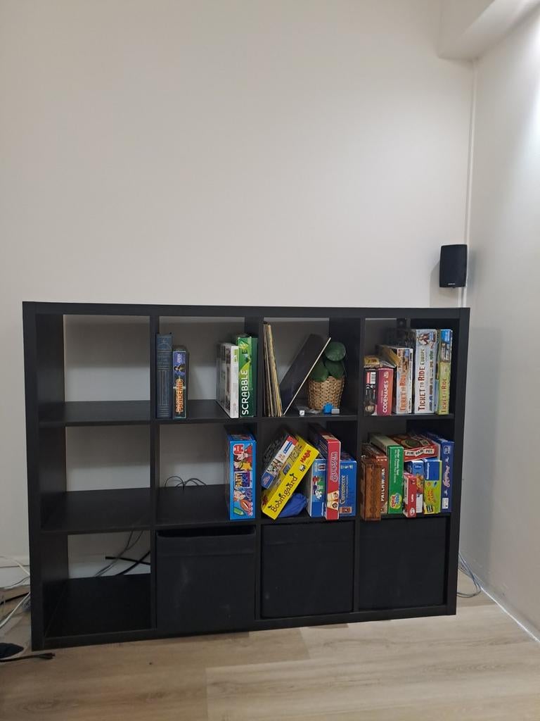 Ikea kallax kast donkerbruin 4x3, Gebruikt, Minder dan 100 cm, 25 tot 50 cm, 50 tot 100 cm