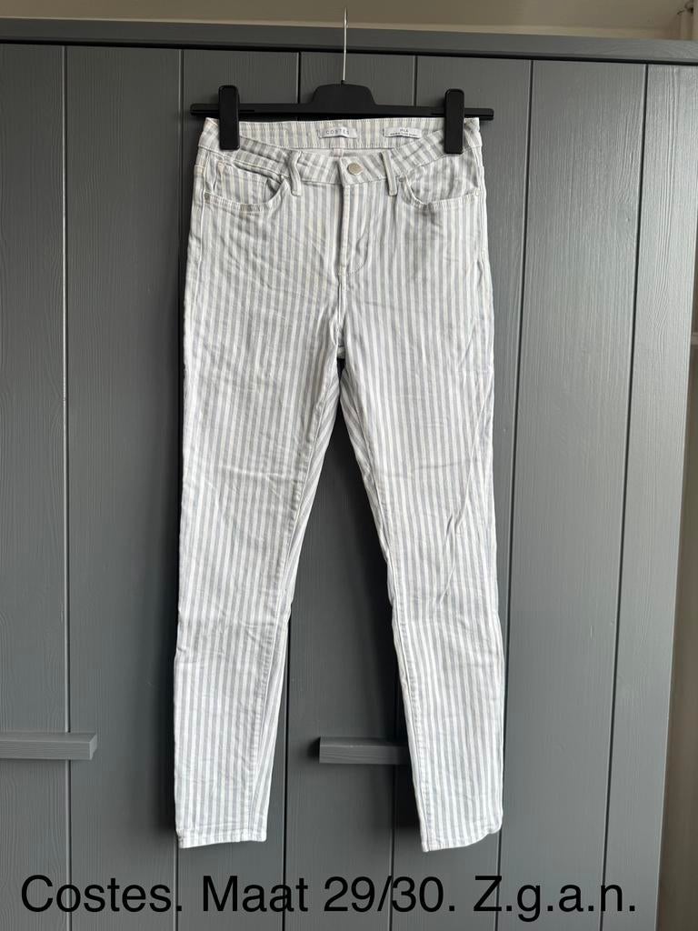 Costes gestreepte skinny jeans, maat 29/30, Wit, Ophalen of Verzenden, Zo goed als nieuw, Maat 36 (S)
