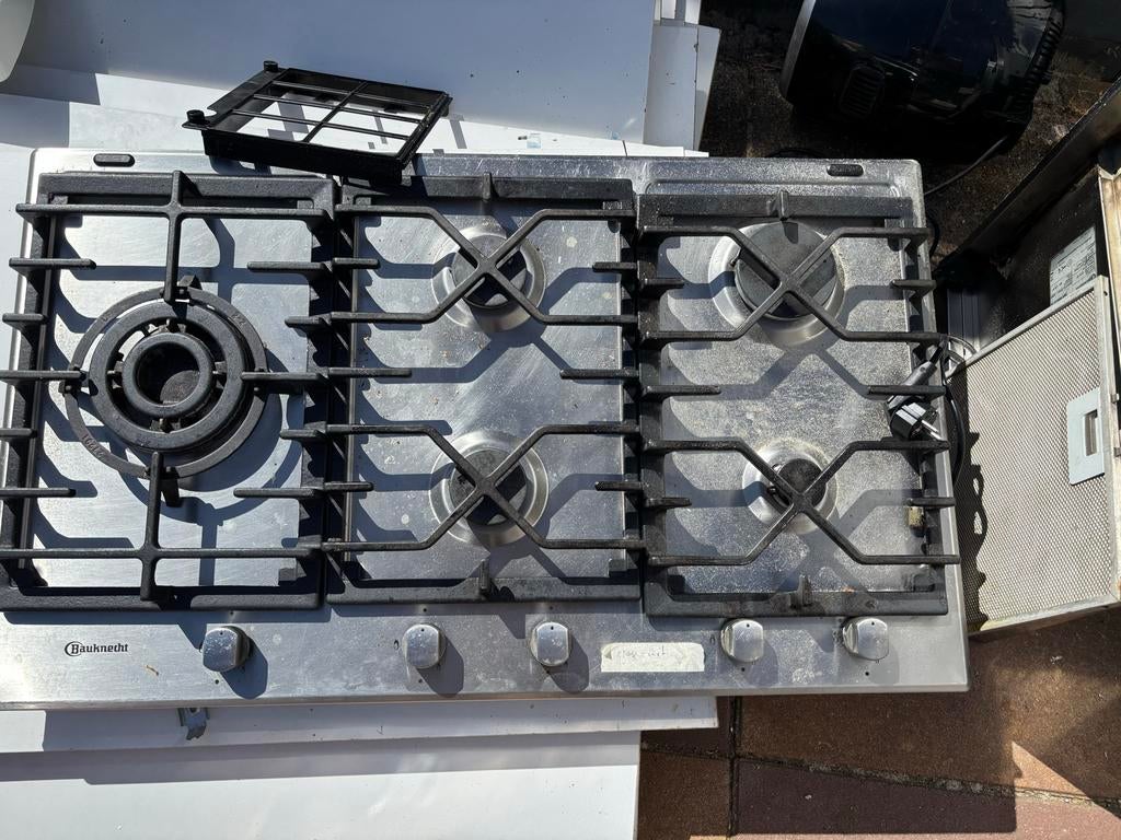 Bauknecht Gasfornuis - 5 Pitten - RVS, Witgoed en Apparatuur, Fornuizen, Ophalen, Gebruikt, 60 cm of meer, Inbouw