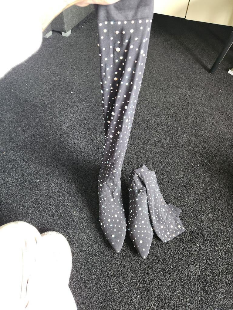 Zwarte overknee laarzen met steentjes, Ophalen of Verzenden, Nieuw, Zwart, Hoge laarzen