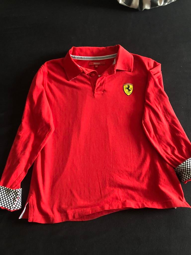 Ferrari poloshirt met lange mouwen - Maat 9-10 jaar, Kinderen en Baby's, Kinderkleding | Maat 134, Ophalen of Verzenden, Zo goed als nieuw