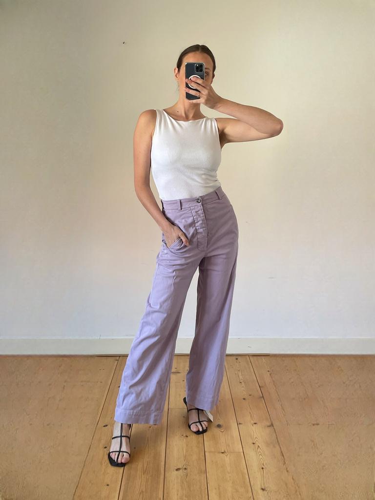 Graumann lila wide leg broek, maat xs, np €238, Paars, Ophalen of Verzenden, Zo goed als nieuw, Maat 34 (XS) of kleiner