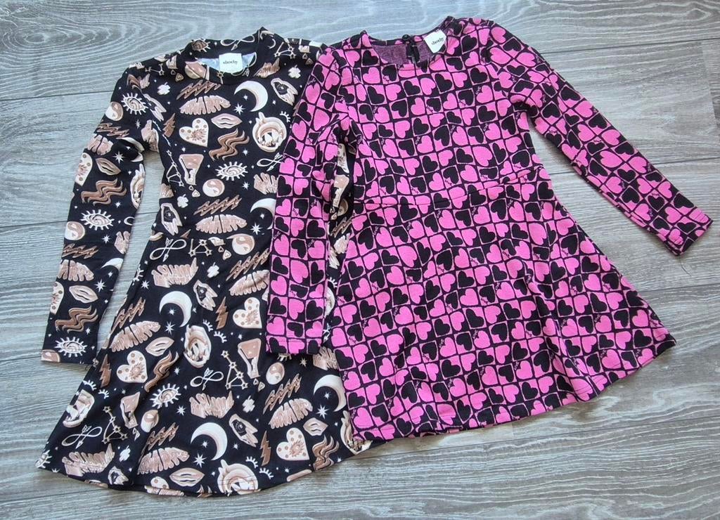 2 Shoeby jurkjes maat 122/128, Kinderen en Baby's, Kinderkleding | Maat 122, Meisje, Ophalen of Verzenden, Zo goed als nieuw, Jurk of Rok