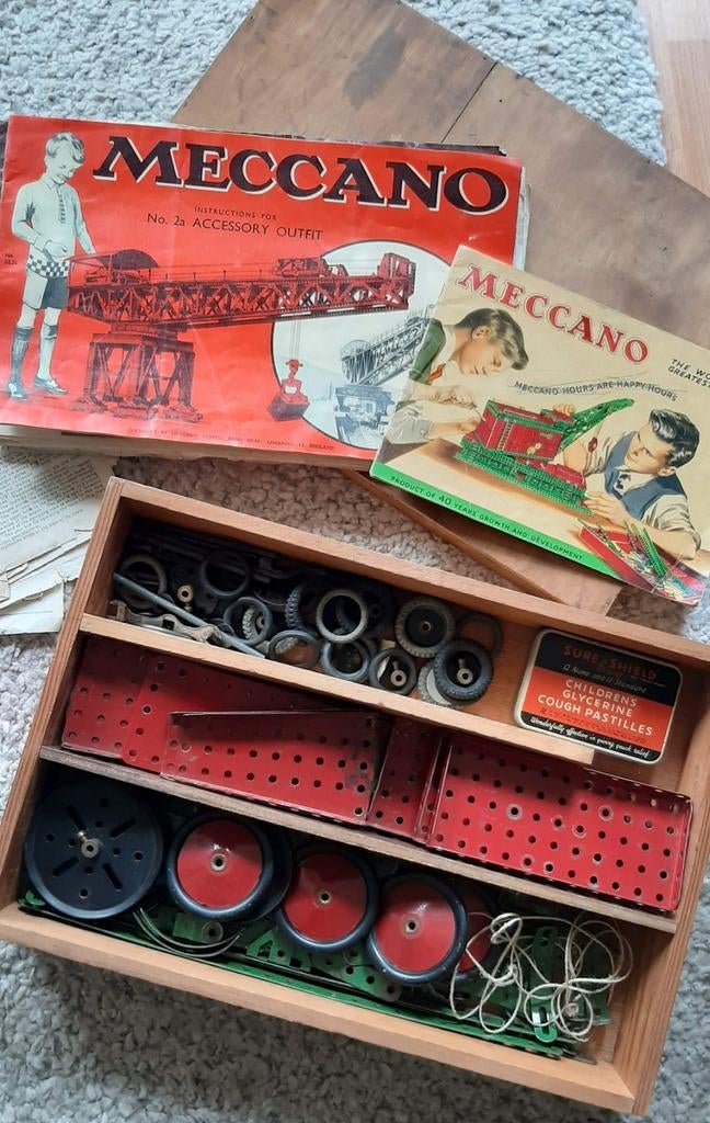 Antieke meccano doos, Ophalen of Verzenden