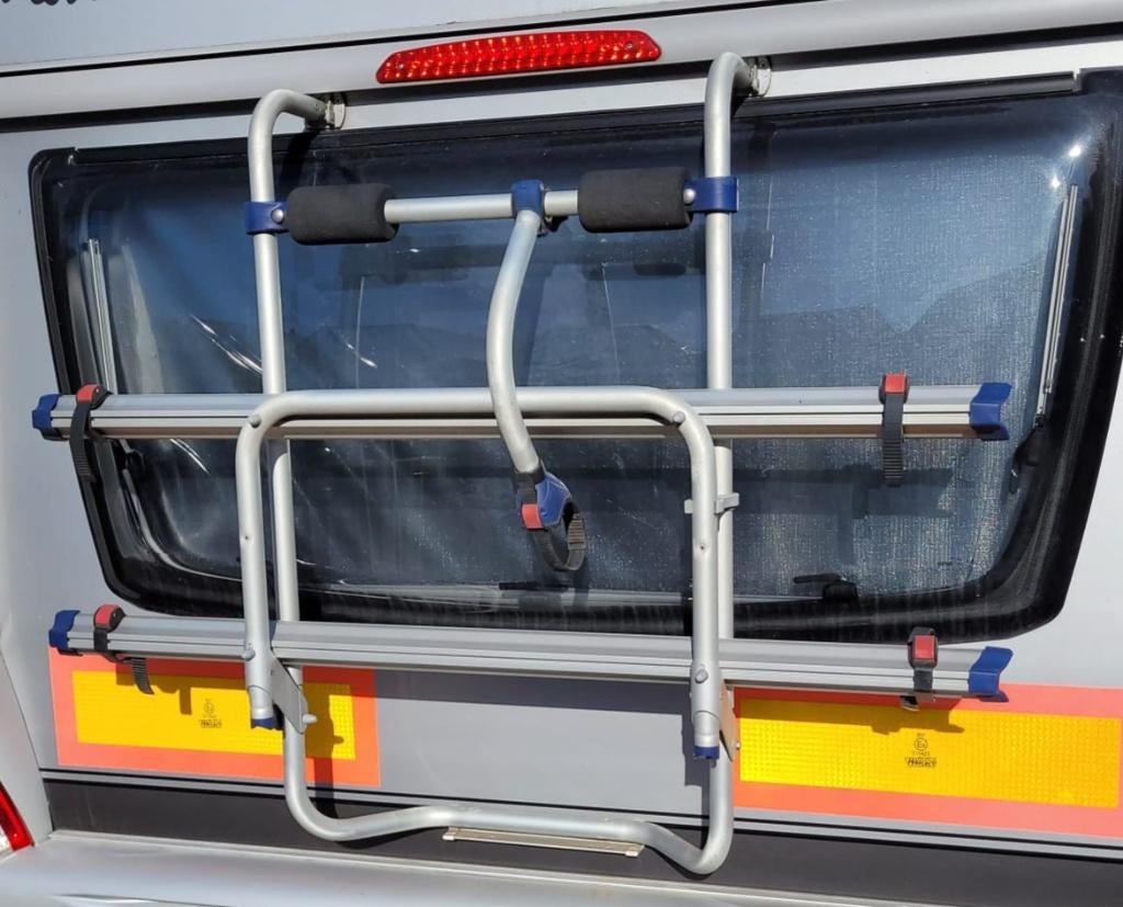 Fietsenrek voor op de achterkant van de caravan, Caravans en Kamperen, Caravan accessoires, Ophalen, Gebruikt