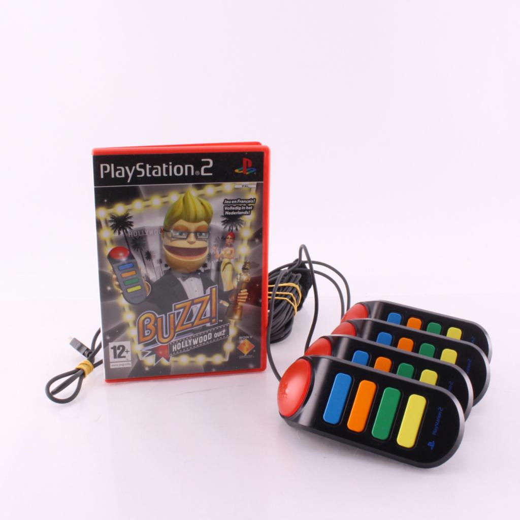 Buzz Hollywood Quiz Incl 4 Buzz controllers | Met garantie, Spelcomputers en Games, Games | Sony PlayStation 3, Sony, Zo goed als nieuw