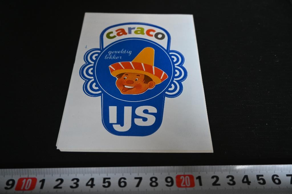 sticker CARACO IJS  geweldig lekker, Verzamelen, Stickers, Zo goed als nieuw, Ophalen