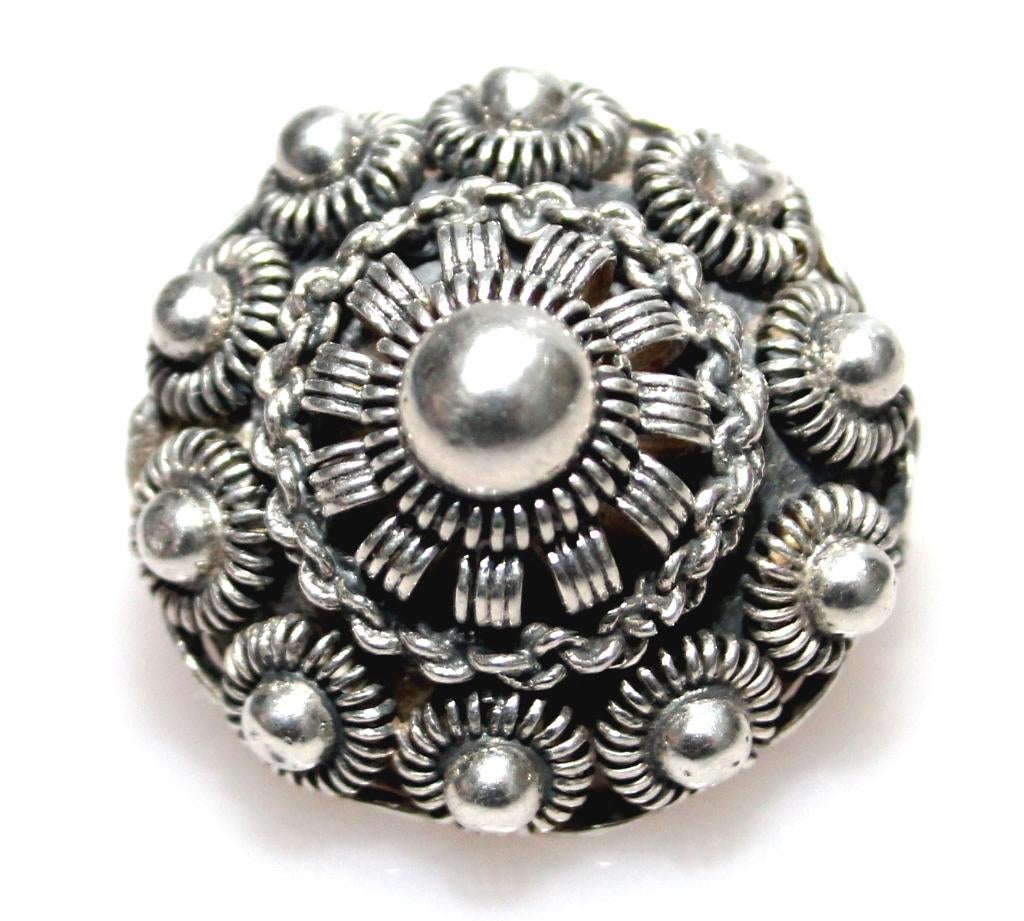 Schitterende Antieke Zilveren Zeeuwse Knop Broche 2.4 CM, Sieraden, Tassen en Uiterlijk, Antieke sieraden, Ophalen of Verzenden