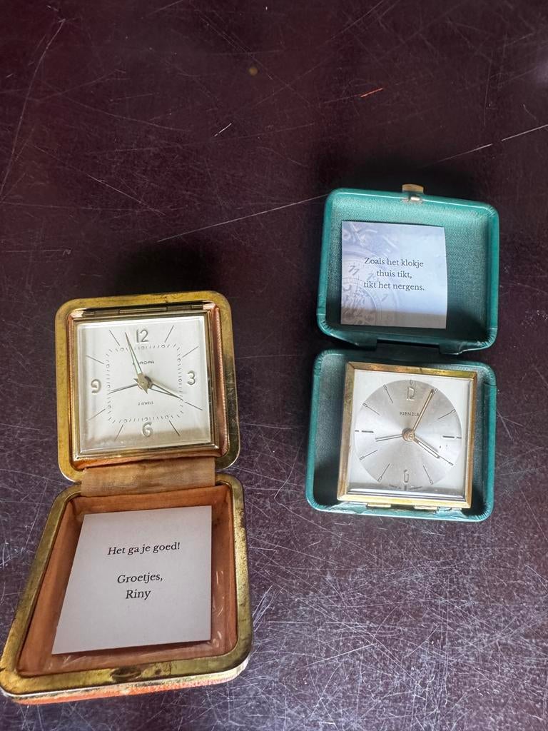 Vintage Reiswekker Set: Europa en Kienzle, Ophalen