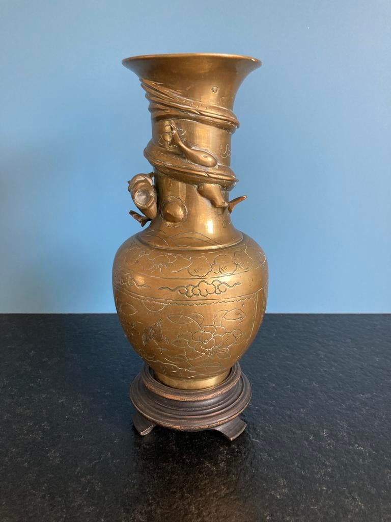 Drakenvaas met standaard, Antiek en Kunst, Antiek | Vazen, Ophalen